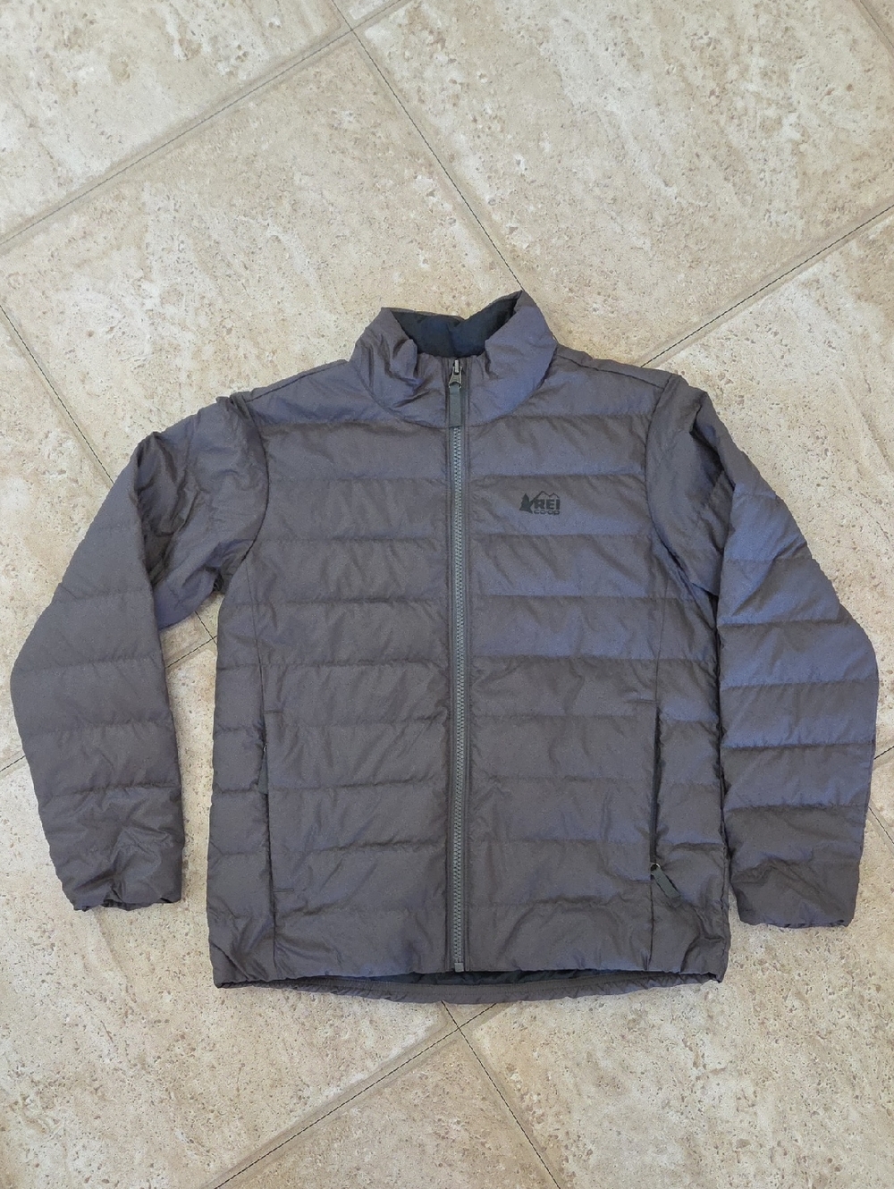 REI Kid's Dark Gray Quilted Puffer Jacket